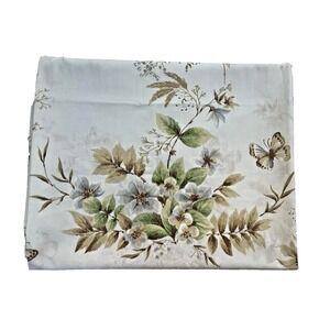 Vtg Springmaid Butterfly Full Flat Sheet Pale Blue Grace‎ Kelly Floral + Extra